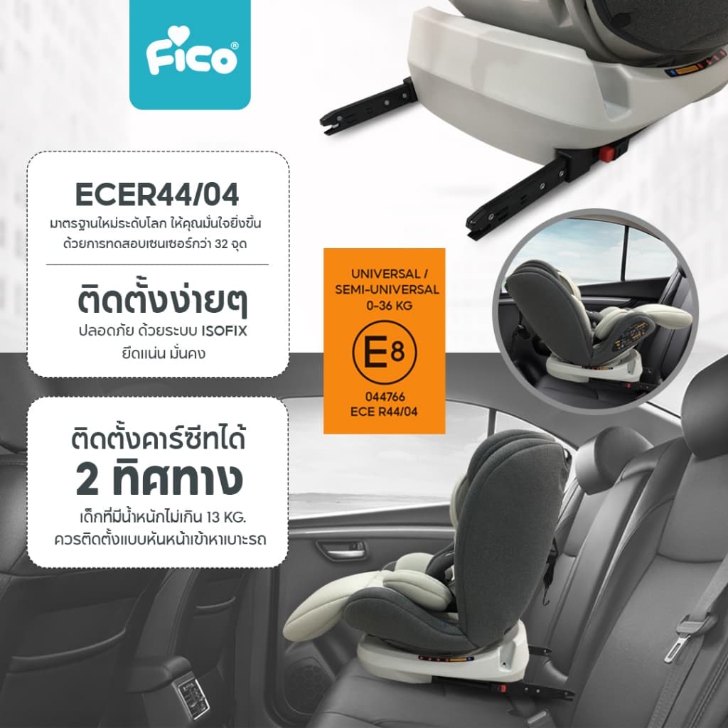 มาใหม่ 33 สี ปังๆ !! Fico คาร์ซีทเด็ก รุ่น Monty2 เพิ่มการรับประกัน 5 ปีเต็ม หมุน 360 องศา รูปที่ 7