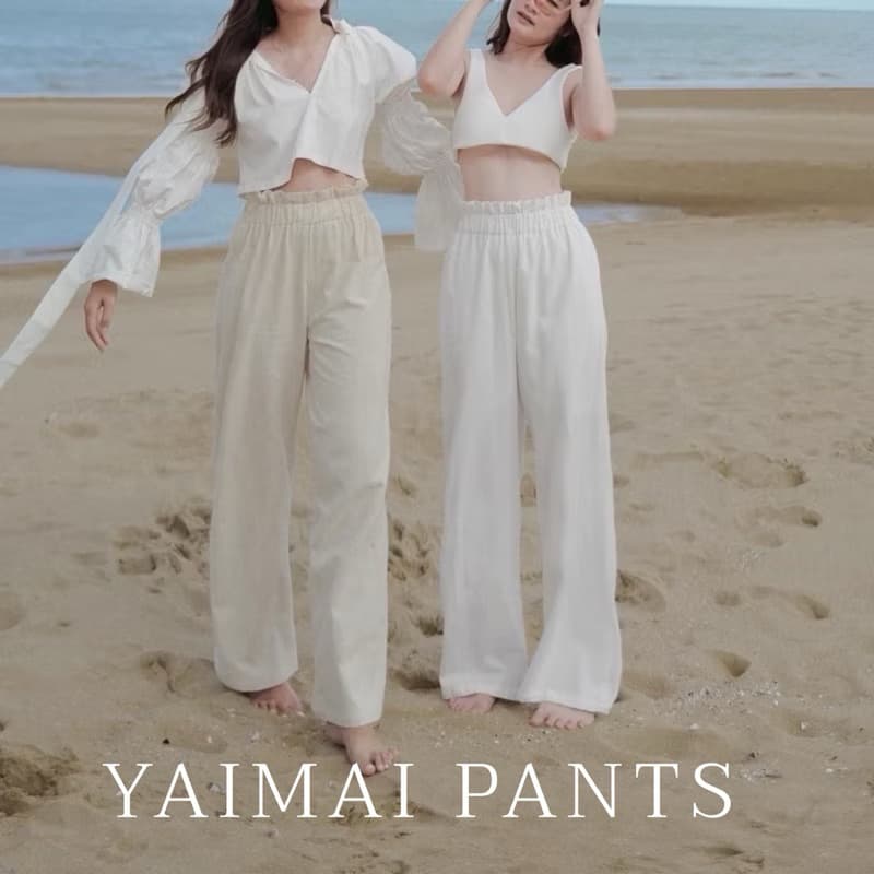 กางเกงมินิมอล YAIMAIPANTS กางเกงทะเล กางเกงขายาวผ้าฝ้าย รูปที่ 1