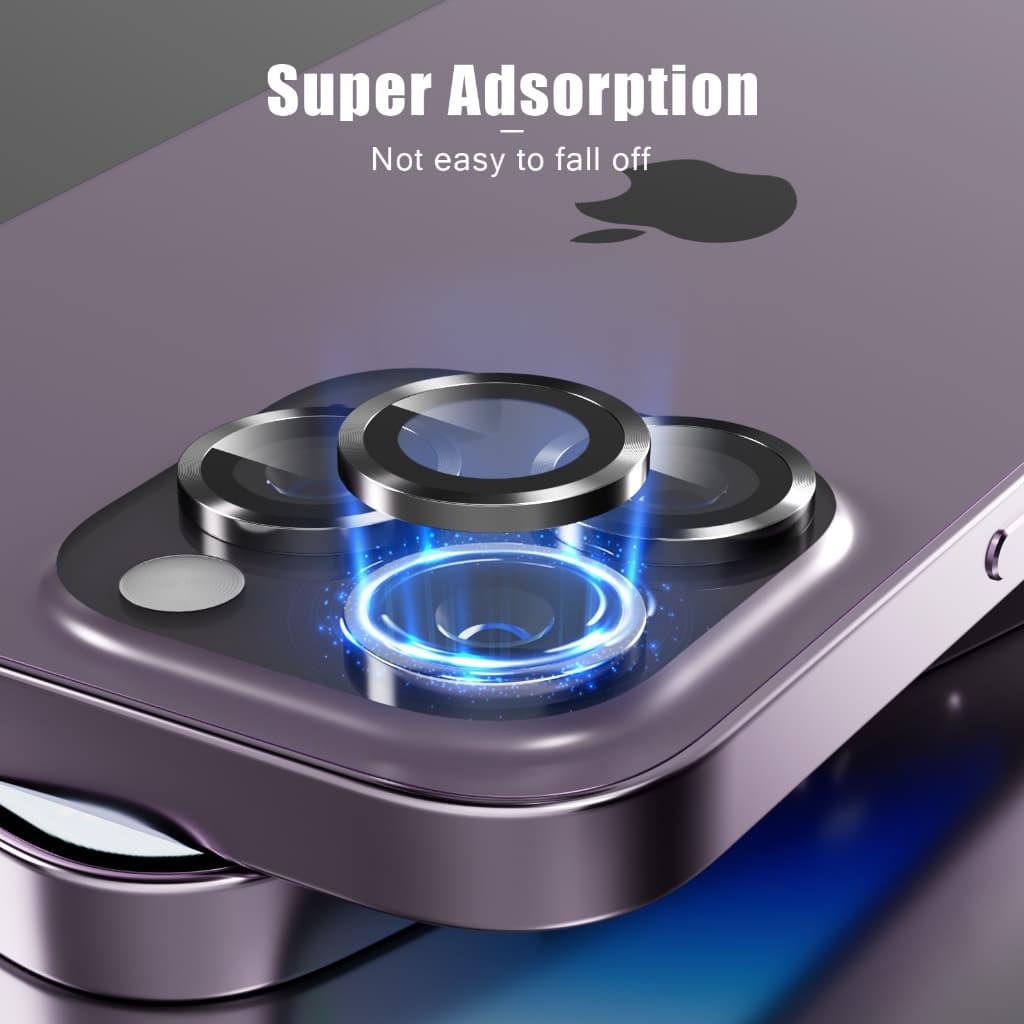 เลนส์กล้อง เลนส์กล้อง For iPhone 11 12 13 14 15 16 Pro Max Plus Mini ฟิลฺมกล้องกันรอย ฟิล์มกล้องวงแหวนครอบ รูปที่ 5