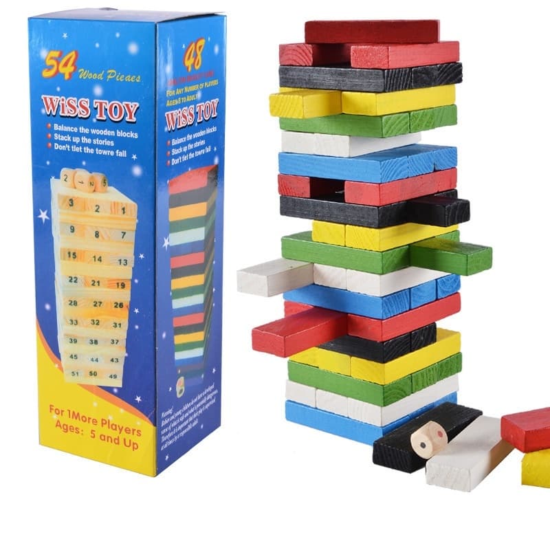 ของเล่นไม้ 48pcs ของเล่นเกมส์ตึกถล่ม งานไม้ ต่อตึก ต่อคอนโด เกมส์ไม้พัฒนาสมอง รูปที่ 2