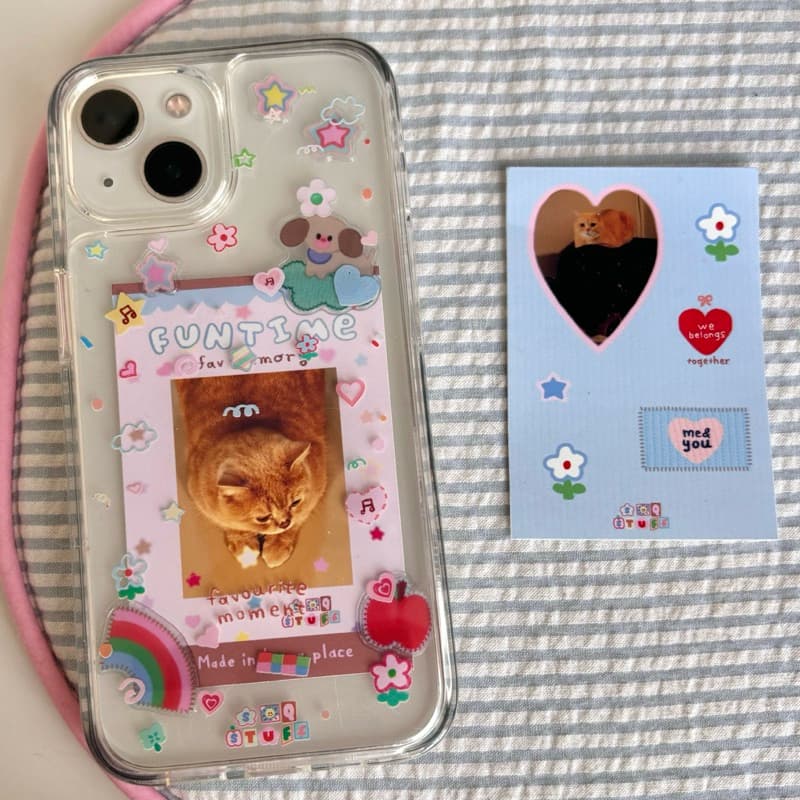 เคสโทรศัพท์แกะหลังพลาสติก เก็บความทรงจำ ใส่รูปข้างใน DIY เองได้ *ลอกฟิล์มออกก่อนใช้งาน* รูปที่ 7