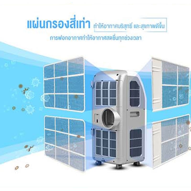 แอร์ 12000 btu แอร์เคลื่อนที่ เครื่องปรับอากาศเ แอร์เคลื่อนที่24000/9000 btu แอร์บ้านเล็ก เย็นเร็ว เย็นเร็ว LED มือถือ รูปที่ 5
