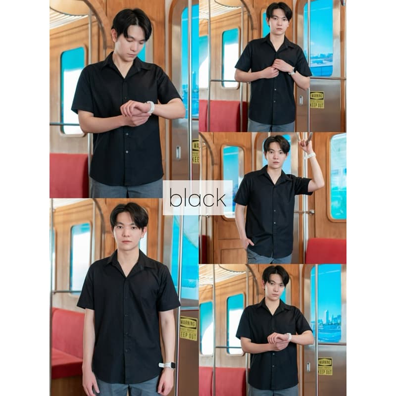 เสื้อเชิ้ตแขนสั้นชาย เชิ้ตคอปก ผ้าOXFORD หลากสี Sz.40-48 รูปที่ 7