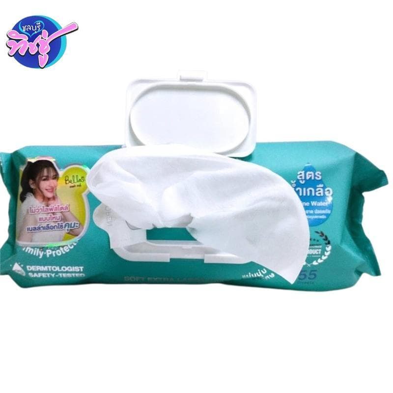 KUMA care plus ทิชชู่เปียกสูตรน้ำเกลือ คุมะแคร์พลัส บรรจุ 55แผ่น แผ่นใหญ่ ใช้ได้กับทุกสภาพผิว รูปที่ 3