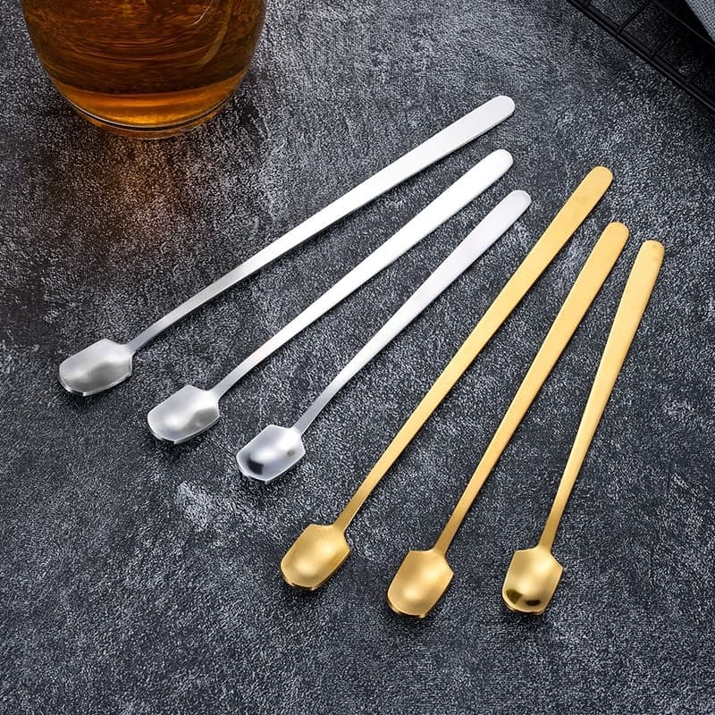 ช้อนตักมัทฉะ ช้อนคนกาแฟ ชา นม สเตนเลส “รุ่นบาง” ด้ามจับยาว 15-17 cm. รูปที่ 2