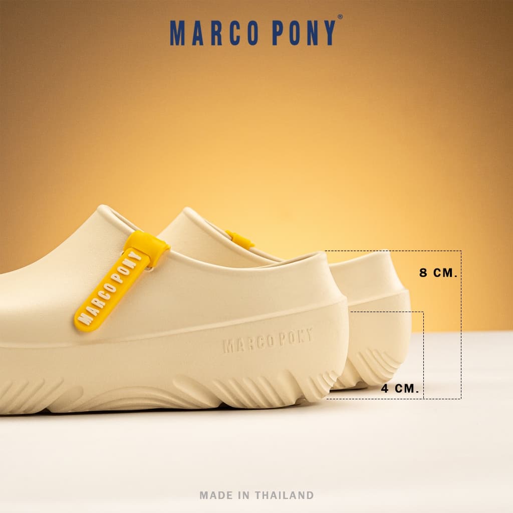 Marco Pony รองเท้าแตะผู้หญิง รองเท้าหัวโต EVA แฟชั่นฤดูร้อน เบาสบาย กันลื่นและทนทาน ไม่มีกลิ่น สไตล์ครีม MH9027 รูปที่ 7