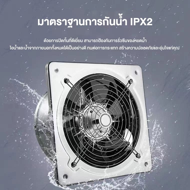 สแตนเลส พัดลมระบายอากาศ พัดลมดูดอากาศ สูบบุหรี่ในห้องครัวและท่อไอเสียในห้องน้ําสามารถใช้ได้ ปริมาณลมมาก 6/8/10/12 นิ้ว รูปที่ 2