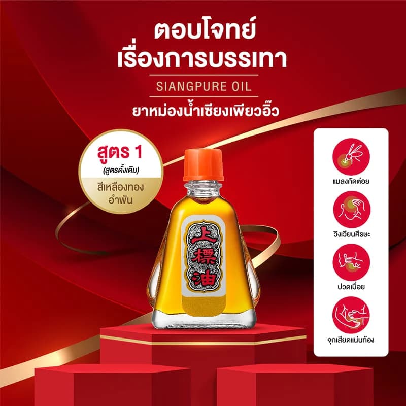 Siangpure Oil Formula I ยาหม่องน้ำเซียงเพียว สูตร 1 ขนาด 25 ซีซี จำนวน 12 ชิ้น รูปที่ 3