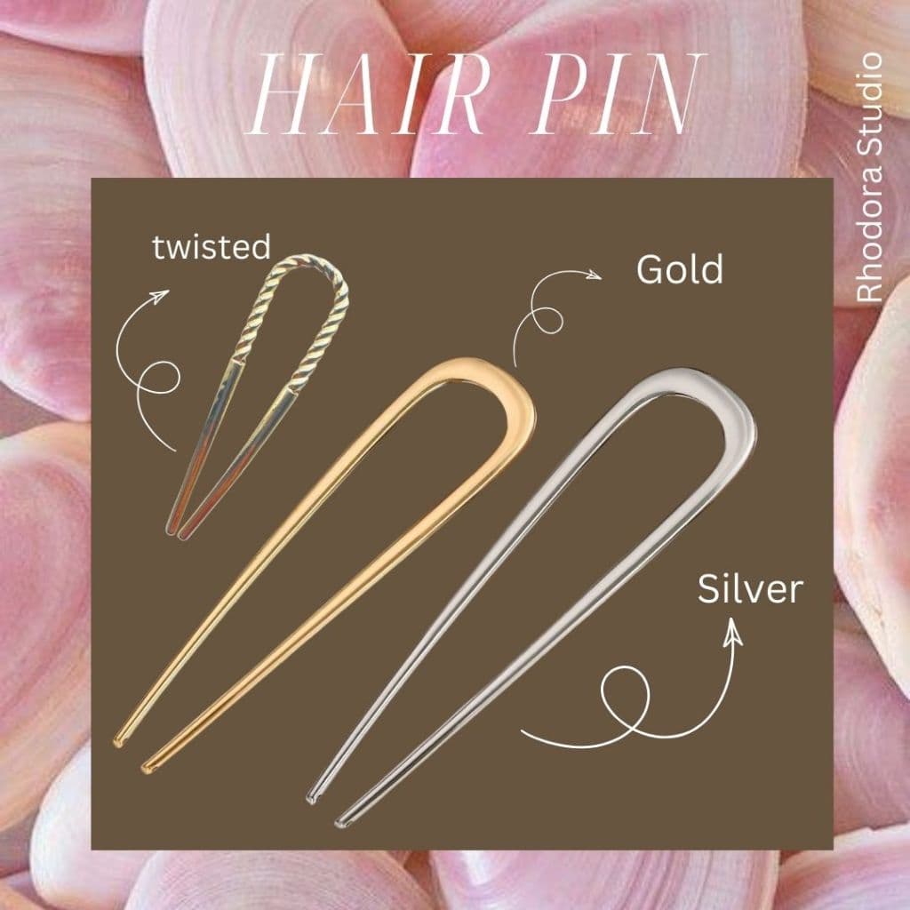 ปิ่นทำผมสไตล์ฝรั่งเศส French Hair Pin ปิ่นปักผม รวบผมทรงตัว U French Twist Hairstyle รูปที่ 2