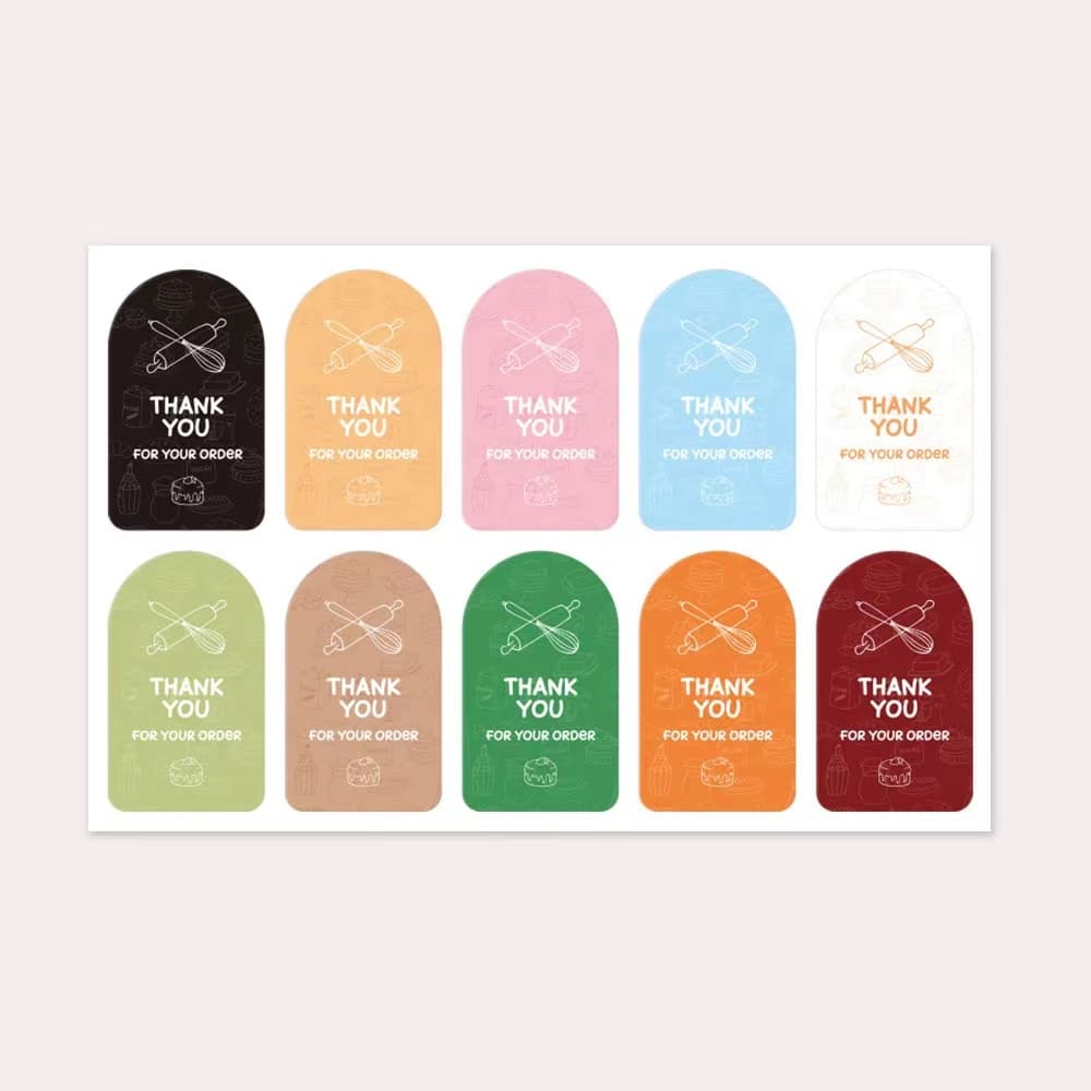 100ดวง สติ๊กเกอร์ติดกล่อง ติดแก้ว ถุง สติ๊กเกอร์ขอบคุณ sticker thankyou S22S24S25 รูปที่ 2