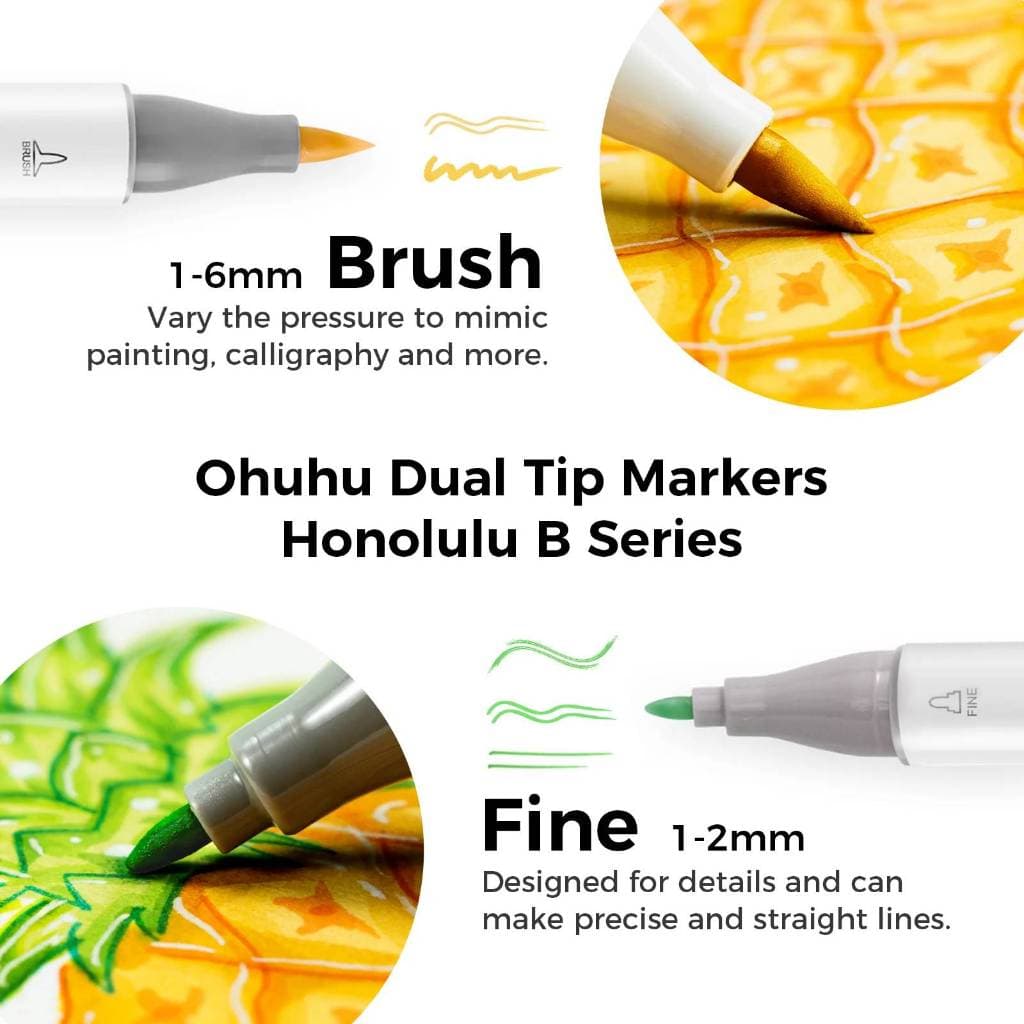 FOLIO ART : ปากกามาร์คเกอร์ Ohuhu เซต Vibrant 320 สี Honolulu B Series : 90468 รูปที่ 2