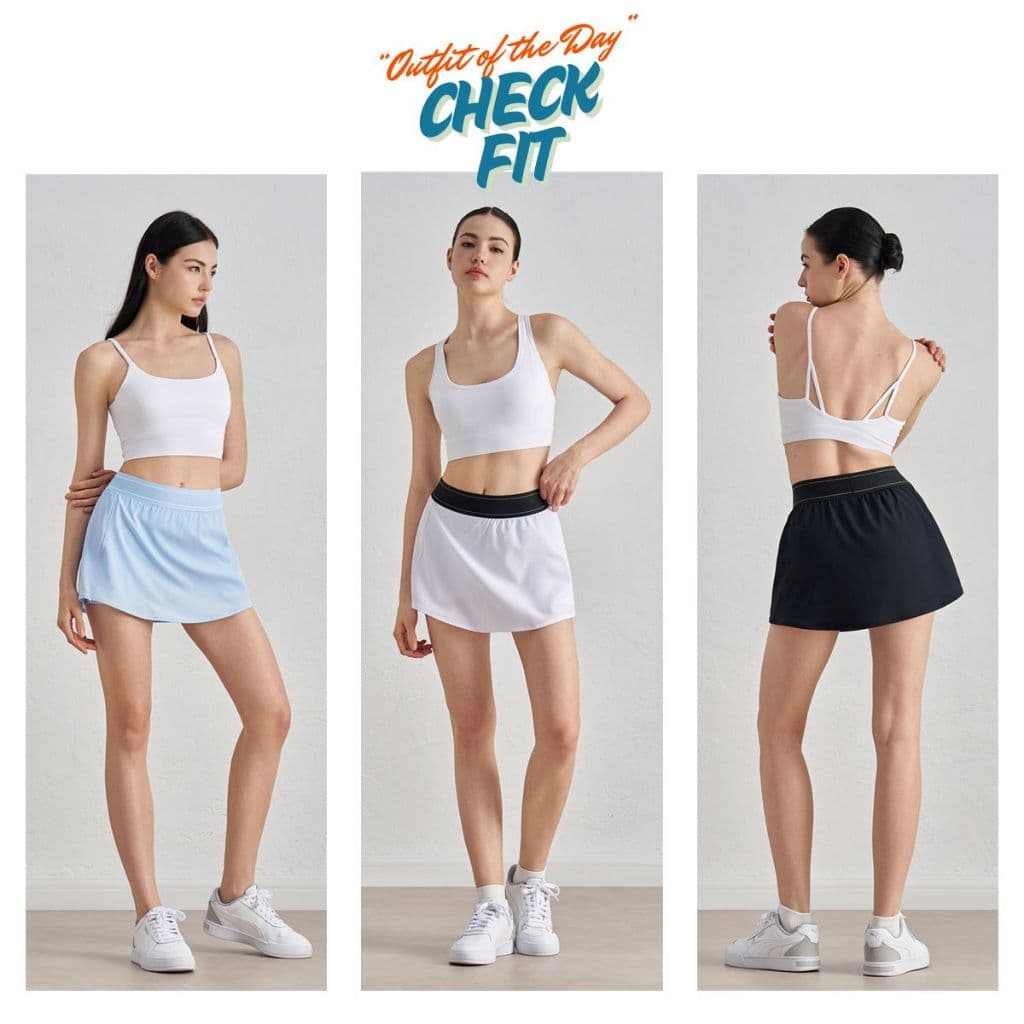 กระโปรงกีฬา 2in1 มีซับในพร้อมช่องเก็บของ ผ้านุ่ม เบาสบาย ยืดหยุ่นสูง ใส่ตีเทนนิส ออกกำลังกาย แฟชั่น รูปที่ 3
