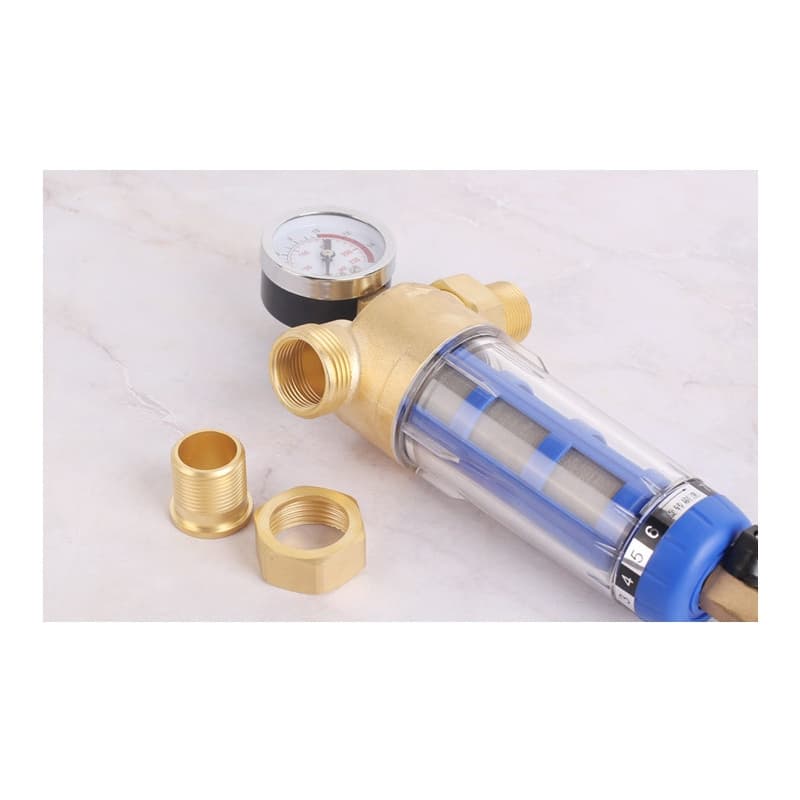 กรองน้ำ Pre-Filter Water กระบอกหนา หัวทองเหลือง เกลียวทองเหลือง1/2" 1"ขนาดเกลียว6หุน 1นิ้ว ไส้กรองสแตนเลส ล้างในตัว รูปที่ 6