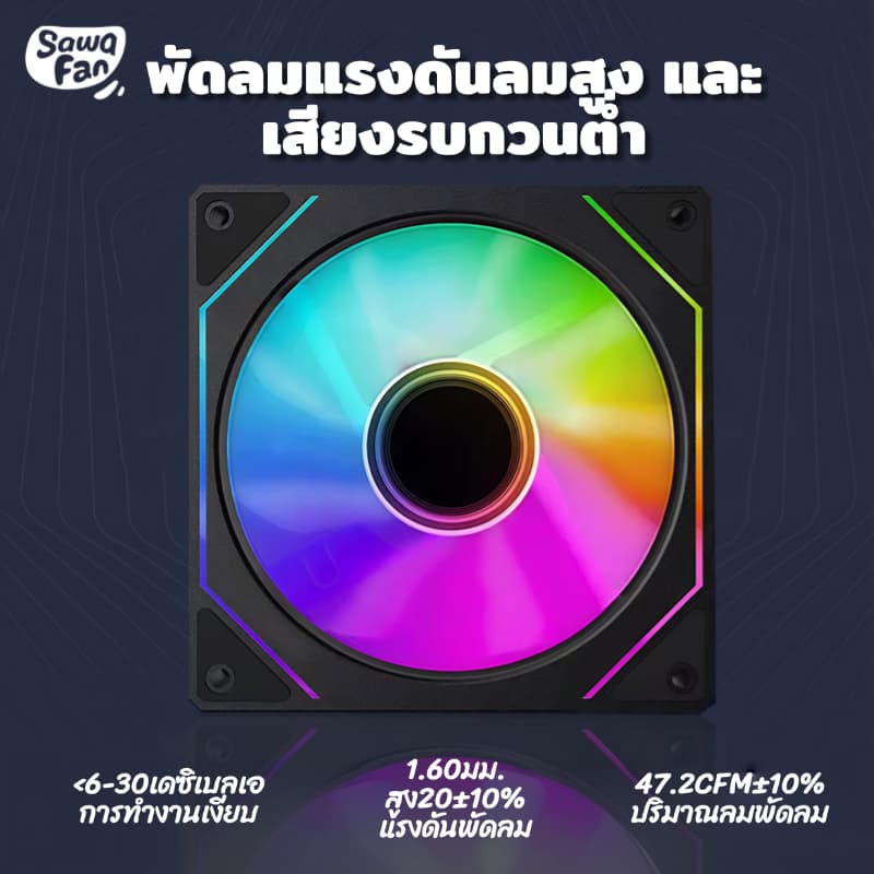 ARGB Prism4PRO พัดลมเคส พัดลมระบายความร้อน ประสิทธิภาพสูง พัดลมคอมพิวเตอร์ cooling fan 5V 4PIN 120mm รูปที่ 2