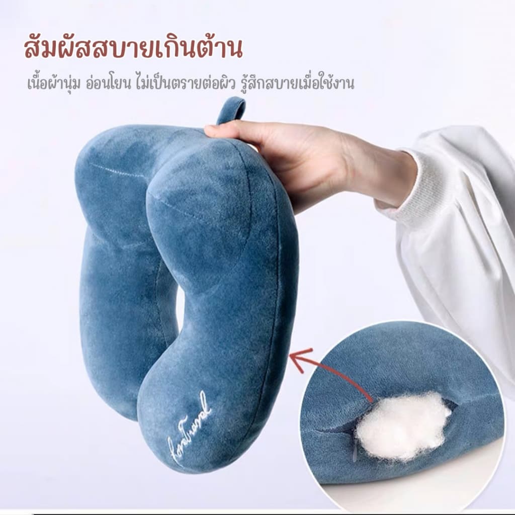 หมอนรองคอ ดีไซน์กระชับ รับท้าทอย ผ้ากำมะหยี่หนานุ่ม รูปที่ 2