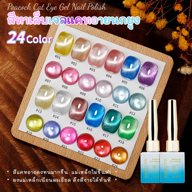 Nawoelite สีทาเล็บเจล สีลูกแก้ว สีแฟลชสีเจล 2025 รุ่นใหม่! เจลทาเล็บ 24 สีสุดปัง โทนสีโดปามีน สีแฟลชเก๋ไก๋ รูปที่ 2