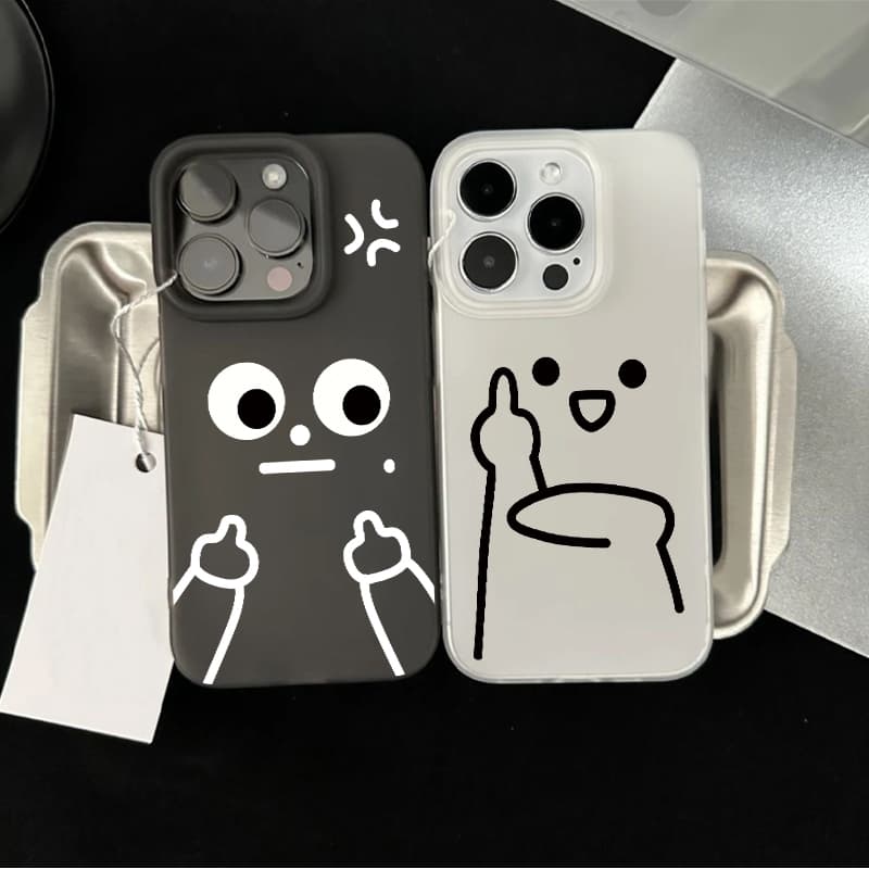 ฝาครอบโทรศัพท์นุ่ม ดูถูกจากมือเล็กๆน้อยๆ For iPhone 11 13 17 16 15 เคส ไอโฟน12 14 ProMax 7 8Plus X XR XSMaxกันกร รูปที่ 1