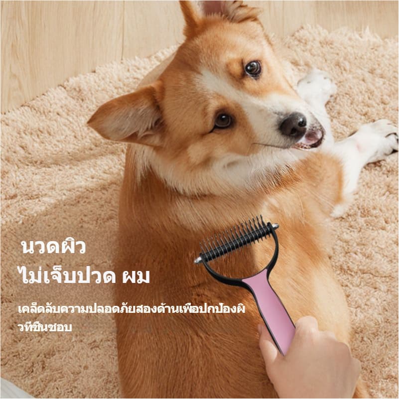 หวีสางขนที่พันกัน สางขนเสีย มีซี่เป็นสแตนเลส ใช้ทั้งสุนัขและแมว MSK รูปที่ 2