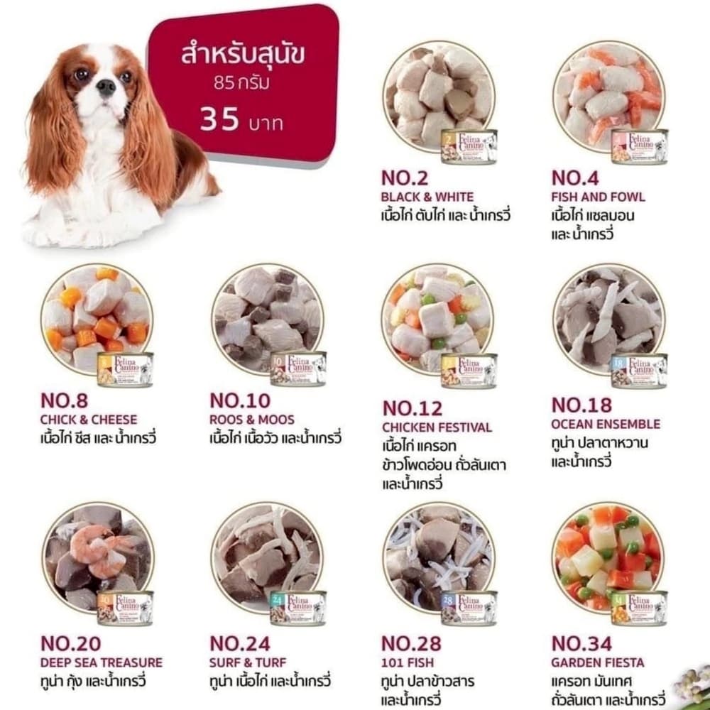 อาหารหมา แบบกระป๋องเฟลิน่า คานิโน่ Felina Canino อาหารเปียกหมา อาหารสุนัข สุขภาพดี ขนาด 85 กรัม รูปที่ 2