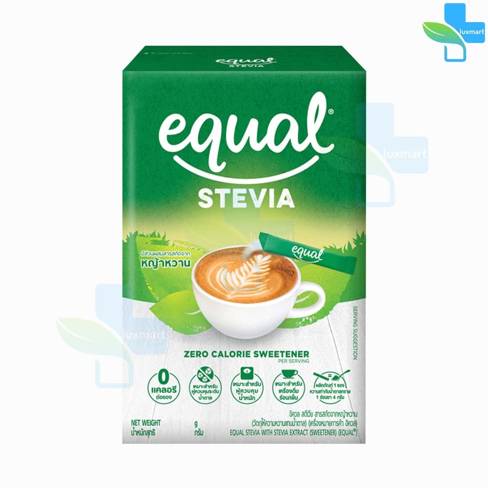 Equal Stevia 100 Sticks CC 2106 อิควล สตีเวีย ผลิตภัณฑ์ให้ความหวานแทนน้ำตาล 100 ซอง, 0 แคลอรี รูปที่ 2