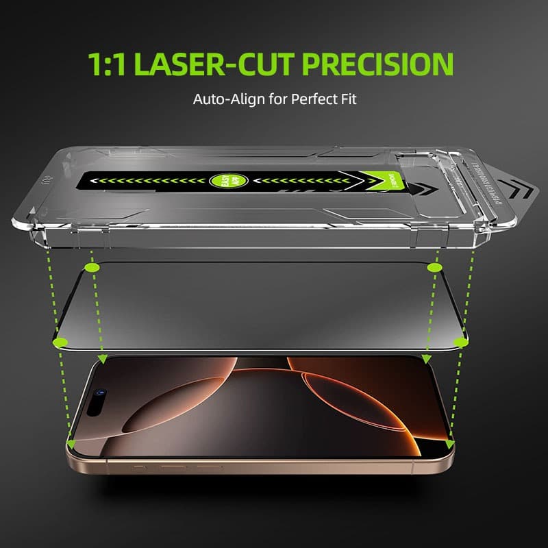 For iPhone 17 Pro Max Privacy Screen Protector, Anti-spy Tempered-Glass with Flawless Fit Tray Air 16 15Plus 14+ 13Pro รูปที่ 9