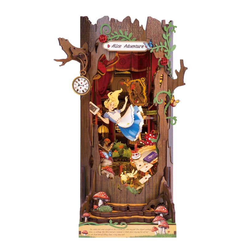 Rolife Book Nook Shelf Insert - TGB12 Alice Adventure ที่กั้นหนังสือ | บ้านตุ๊กตา โมเดลบ้าน ของเล่นศิลปะ DIY รูปที่ 1