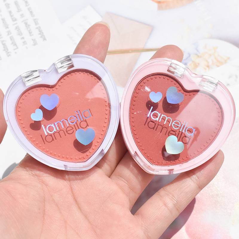 N064 ลาเมล่าบลัชออนหัวใจ เนื้อดี สีสวย บลัชออนโทนส้ม ส้มพีช ชมพูพีช รูปที่ 1