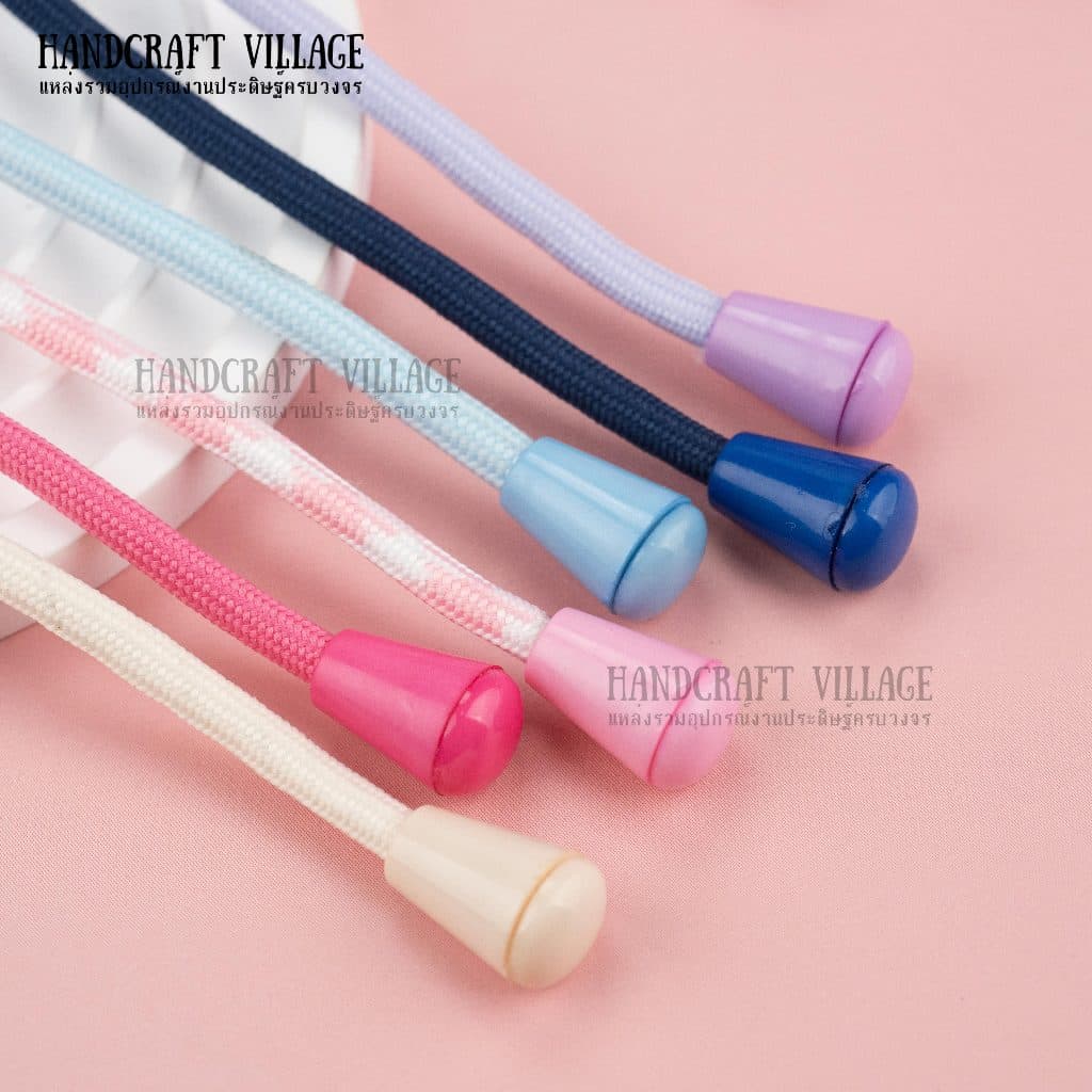 ตัวปิดปลายเชือกพลาสติก ทรงกระดิ่ง แพ็ค10ชุด สำหรับทำพวงกุญแจ DIY ตัวเก็บปลายเชือก ยางยืด ทรงระฆัง ป้ายห้อยบัตร รูปที่ 3
