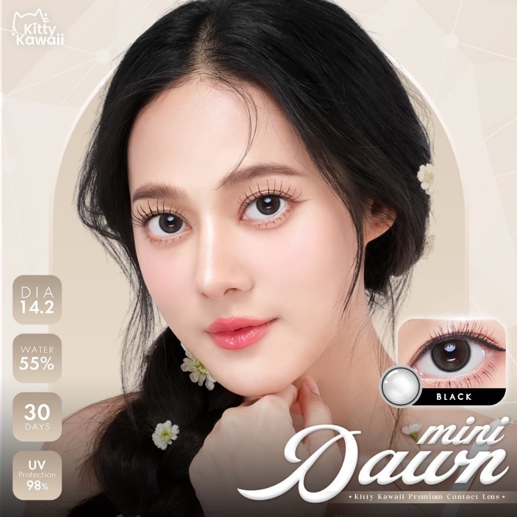 คอนแทคเลนส์ Mini Dawn Black ขนาดมินิ ลายฮิต สุดปังในเกาหลี รูปที่ 5