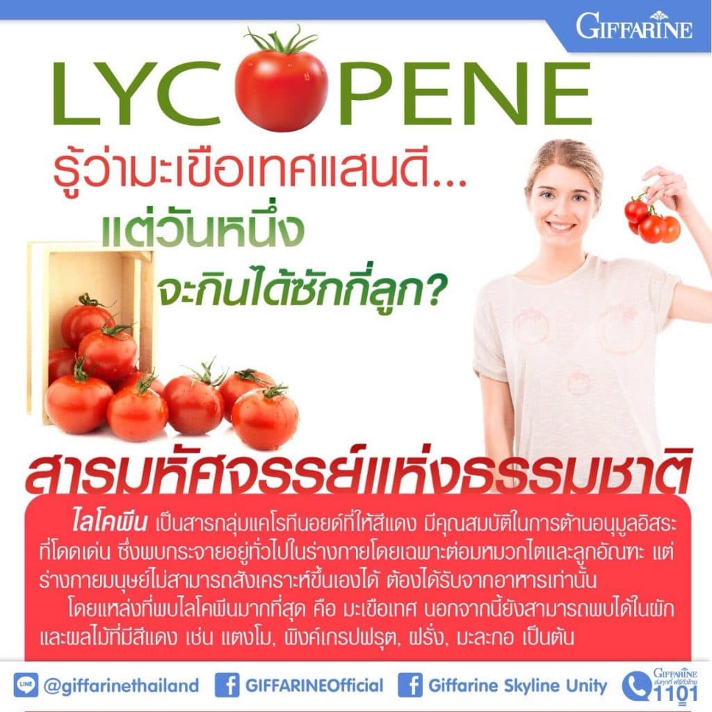 ไลโคปีน ไลโคพีน กิฟฟารีน มะเขือเทศ มะเขือเทศแคปซูล LYCOPENE GIFFARINE รูปที่ 5