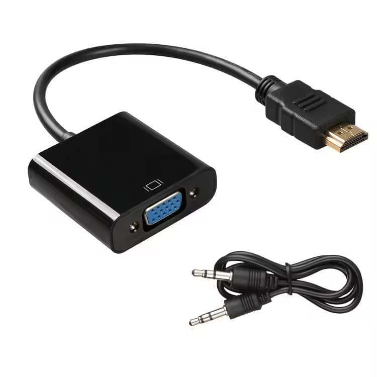 สายแปลงอะแดปเตอร์ HDMI เป็น VGA พร้อมสายสัญญาณเสียง รองรับ 1080P สำหรับ PS3 HDTV PC รูปที่ 1