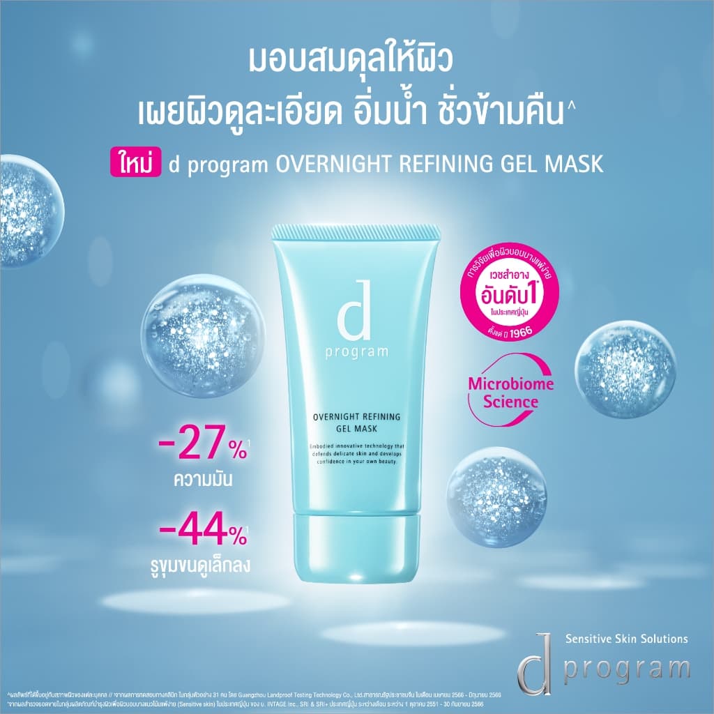 d program Overnight Refining Gel Mask 60g เจลมาส์กหน้ายามค่ำคืน เผยผิวดูละเอียด รูปที่ 3