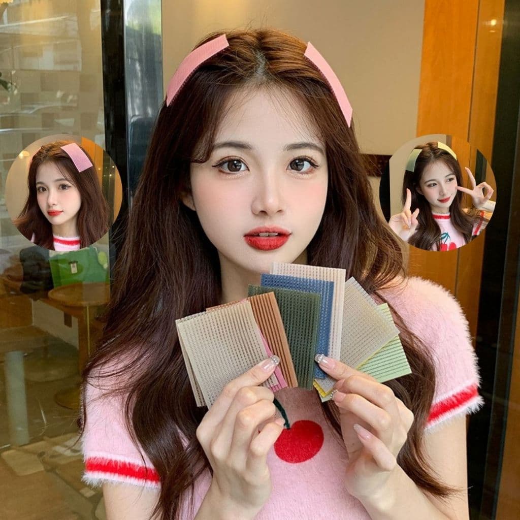 แผ่นแปะผม เก็บผม แผ่นเก็บไรผม แผ่นแปะผมตีนตุ๊กแก ที่แปะผม กิ๊บติดผม ติดเก็บลูกผม ยางรัดผม รูปที่ 7