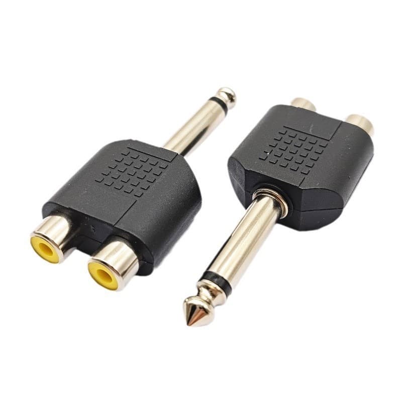 ปลั๊กไมค์ MONO 6.35 mm แจ็คแปลง 6.35 มม.ตัวผู้ เป็น RCA ตัวเมีย 2 ช่อง สำหรับต่อเครื่องเสียง มิกซ์ แอมป์ รูปที่ 2