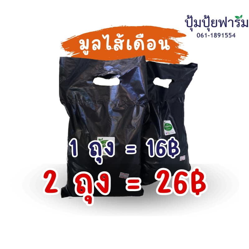 มูลไส้เดือน ร่อนสดใหม่ ทุกถุง vermicompost ขนาด 1 กก. kg รูปที่ 2