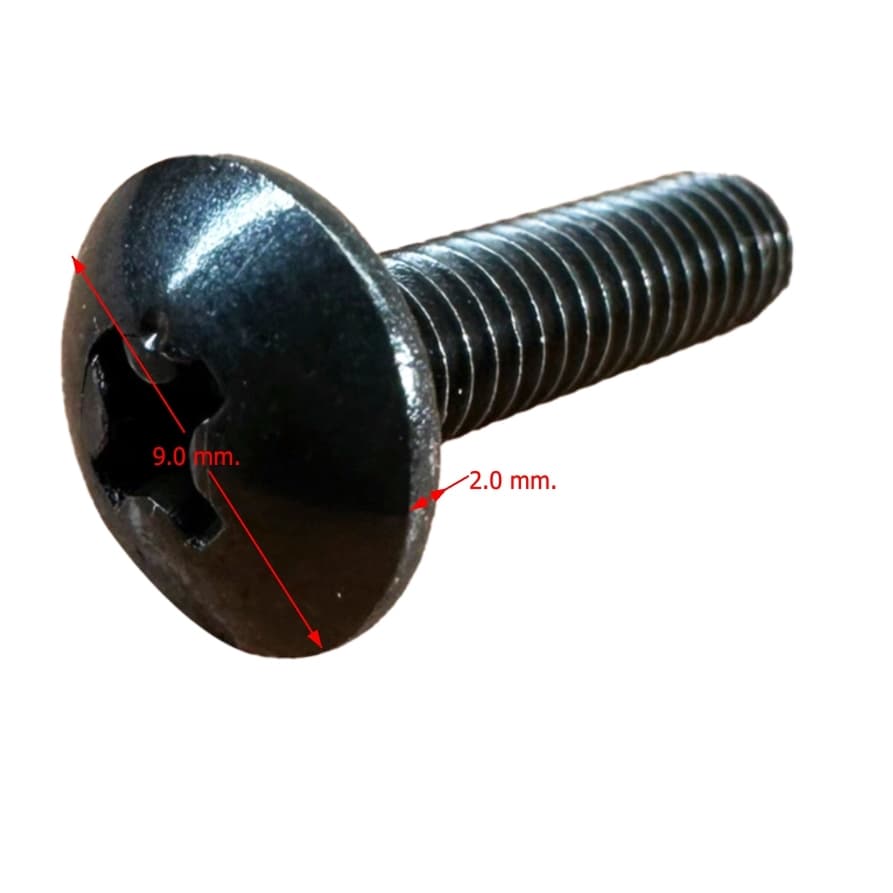น๊อต JMT 3x6 mm ,M4x6,8,10,15,20,25,30,35,40 mm. น๊อตหัวร่ม น๊อตดำ สกรูหัวร่มดำ สกรูดำ น๊อตยึดลำโพง สกรูยึดลำโพง รูปที่ 1
