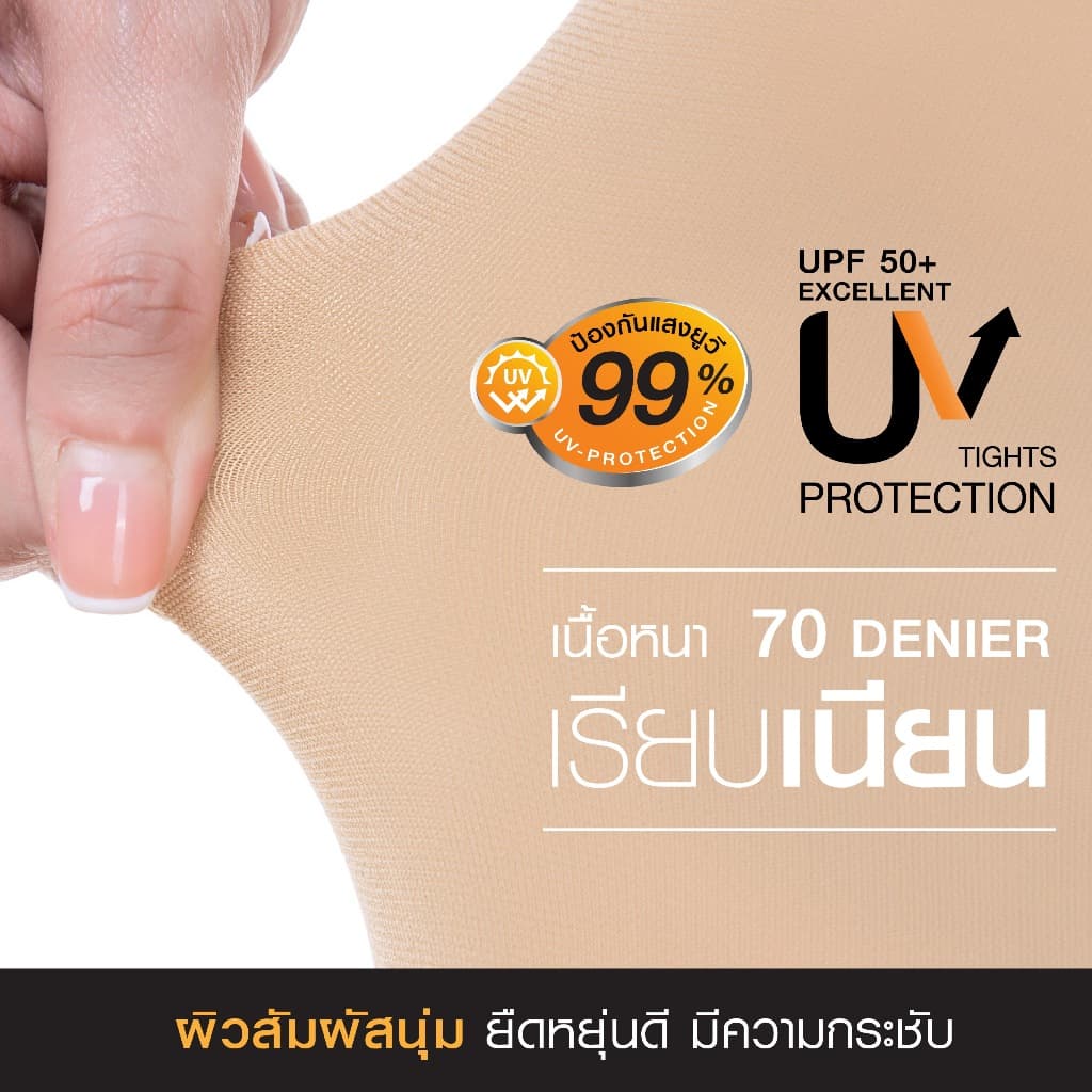 CHERILON UltraShield Tights เชอรีล่อน ถุงน่อง คุณภาพสูง กันแดด UV ถุงน่องกันหนาว หนา 70D นุ่มสบาย แมทช์ง่าย CLL-HTUV01 รูปที่ 5