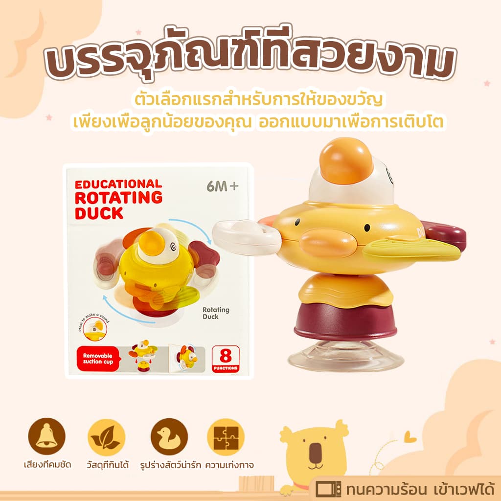 Becky Babo ของเล่นเด็ก สปินเนอร์ แบบปุ่มดูดสุญญากาศ ของเล่นติดโต๊ะ ติดผนัง ของเล่นเสริมพัฒนาการ เสริมพัฒนาการ BPA Free รูปที่ 9