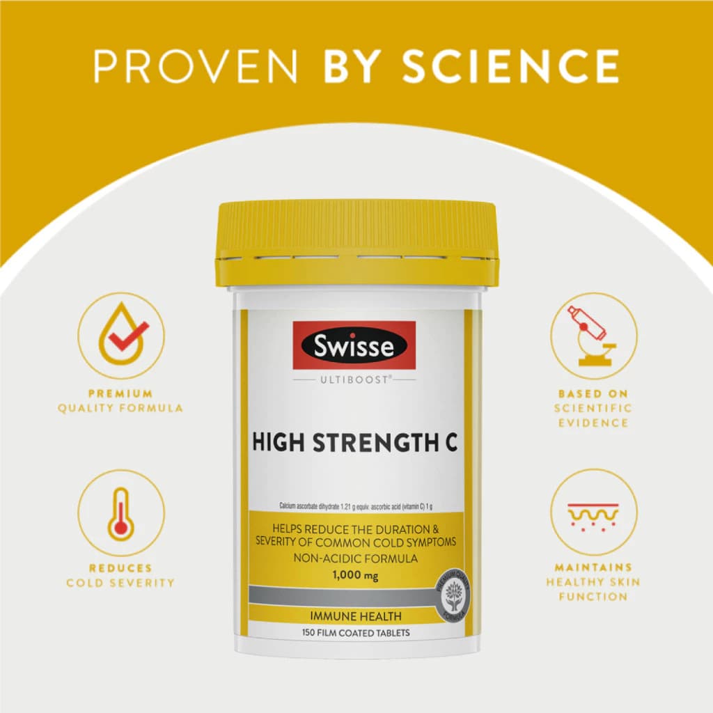 Swisse High Strength C วิตามินซีเข้มข้น ขวดใหญ่150เม็ด EXP05/2028 รูปที่ 6