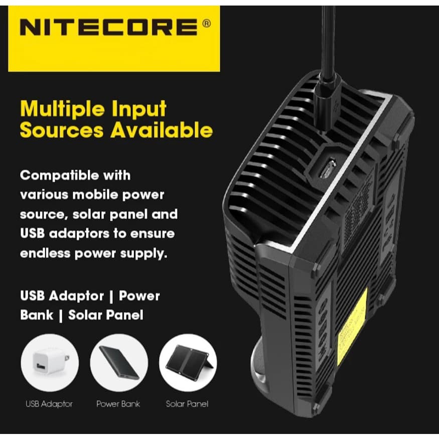 NITECORE UMS4 สี่ช่องแบตเตอรี่อัจฉริยะ USB-C 4A QC Fast CHARGING ที่ยอดเยี่ยมสําหรับ 18650 14500 26650 21700 AA AAA รูปที่ 7