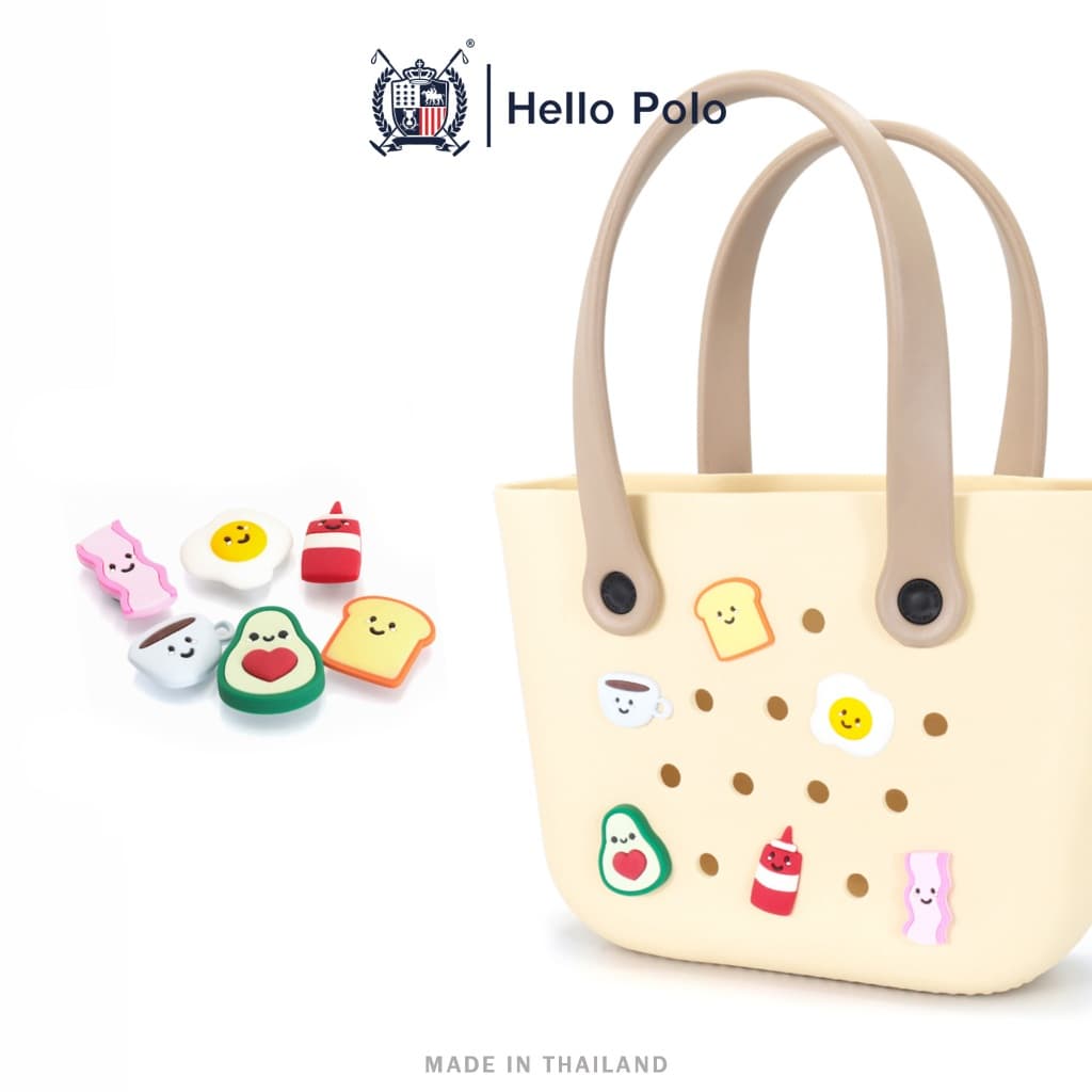 Hello Polo อุปกรณ์ตกแต่งกระเป๋าชายหาด Jibbitz น่ารัก คาแรกเตอร์การ์ตูน ผู้หญิงกระเป๋าถืออุปกรณ์ตกแต่ง รูปที่ 6