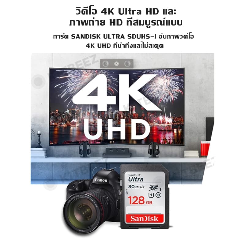 การ์ดหน่วยความจำความเร็วสูงของกล้อง SD Card Memory Card เมมโมรี่การ์ด 16/32/64GB เหมาะใช้กับกล้อง KiTBEEZ KF-1/KP-1 รูปที่ 5
