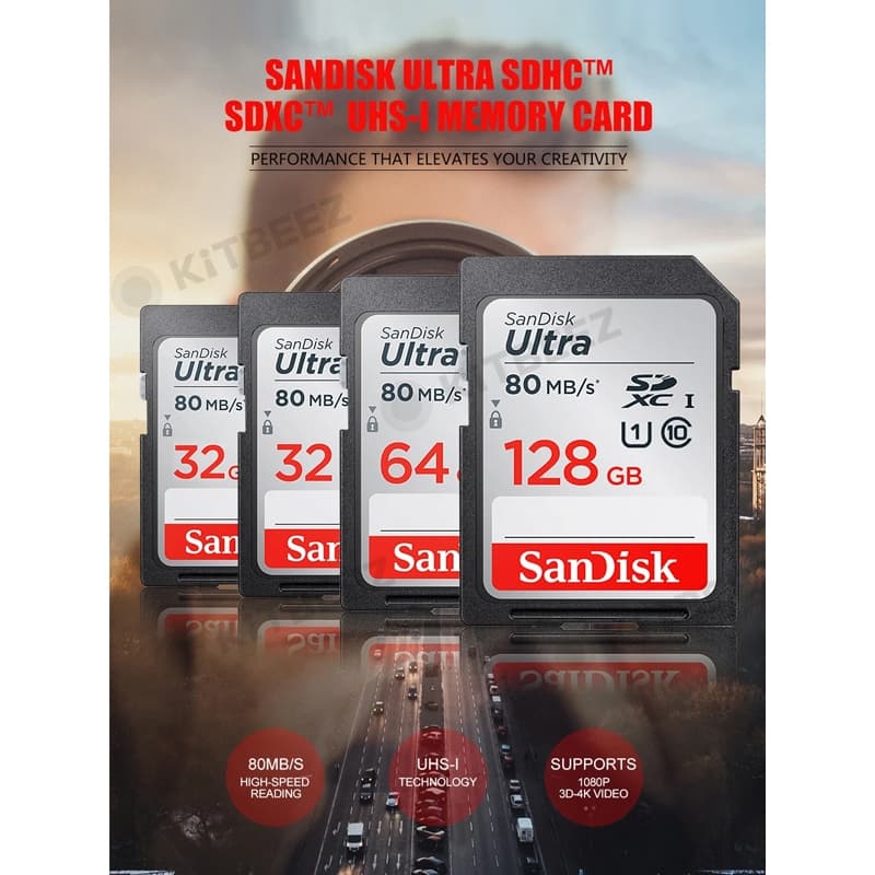 การ์ดหน่วยความจำความเร็วสูงของกล้อง SD Card Memory Card เมมโมรี่การ์ด 16/32/64GB เหมาะใช้กับกล้อง KiTBEEZ KF-1/KP-1 รูปที่ 2