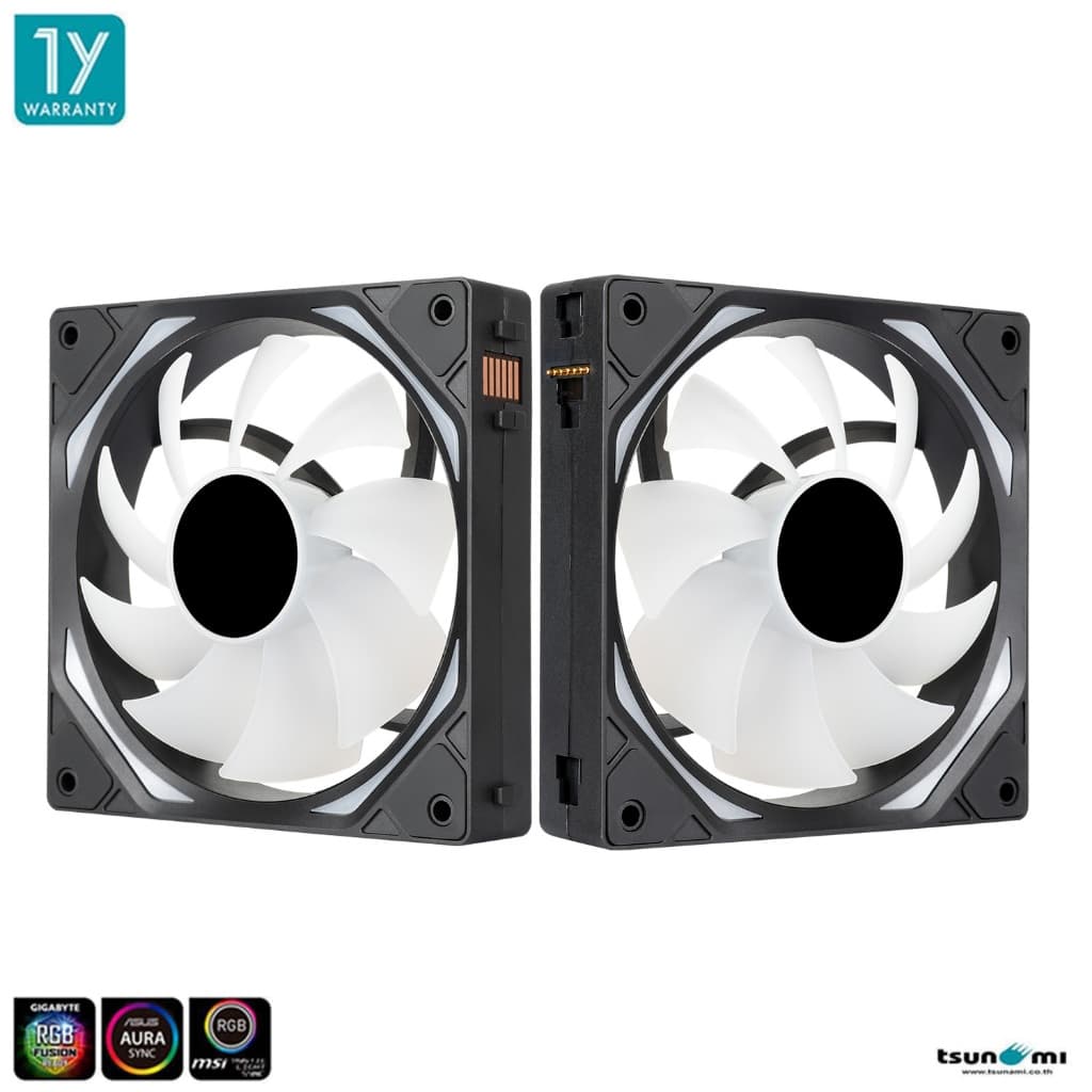 พัดลมระบายความร้อน Tsunami Blockfan Zero-II ARGB 12CM Cooling Fan รับประกันสินค้า 1 ปี รูปที่ 8