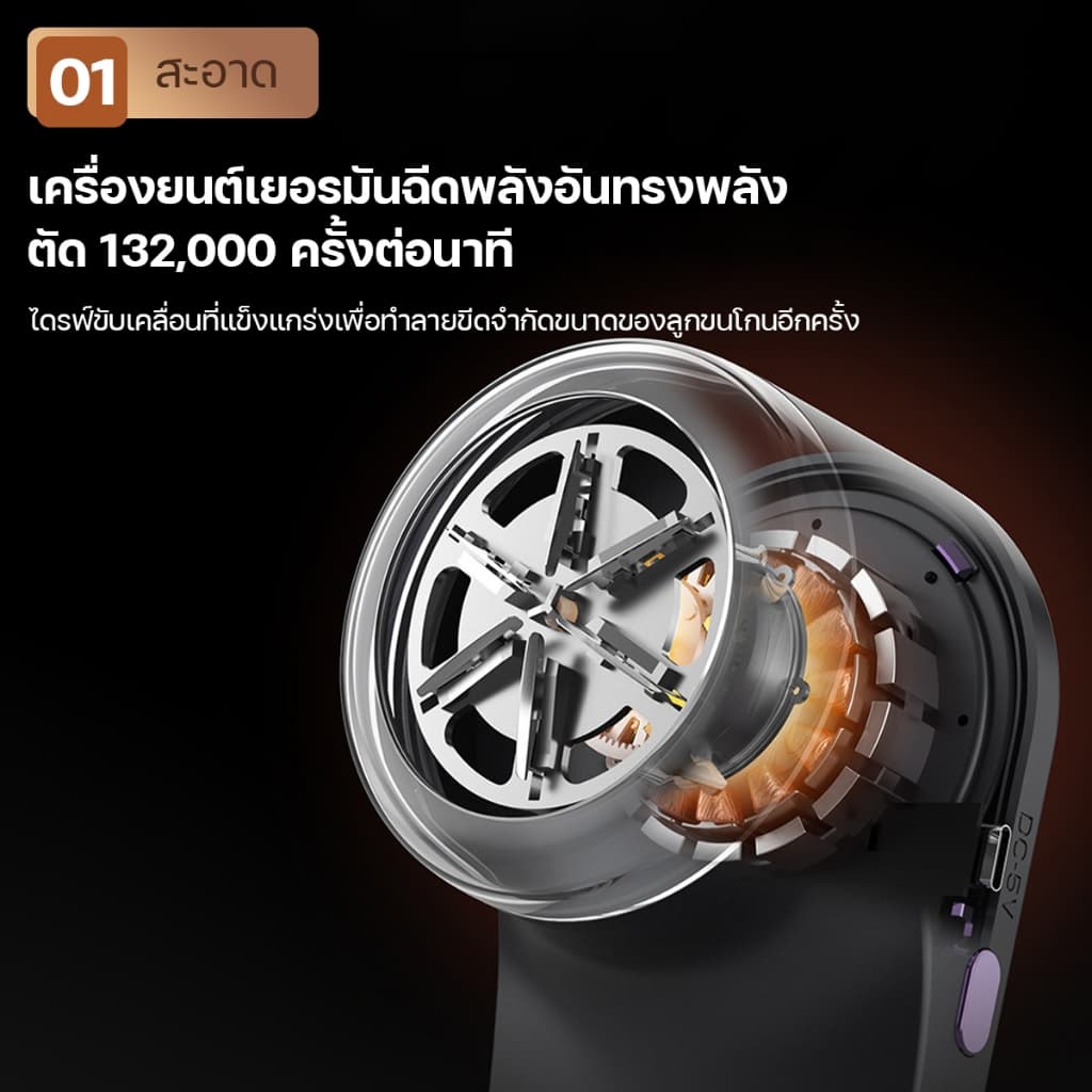 KADONIA Hair Ball Trimmer เครื่องกำจัดขนบนเสื้อผ้า ตัดขุยผ้าได้เร็วและสะอาด จอแสดงผล LED รูปที่ 2