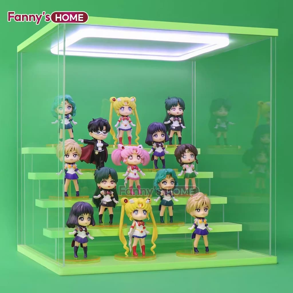 กล่องอะคริลิค 2-5 ชั้น พร้อมไฟ blind box popmart โชว์โมเดล ฟิกเกอร์ labubu skull panda ปรับความสว่างได้ รูปที่ 9