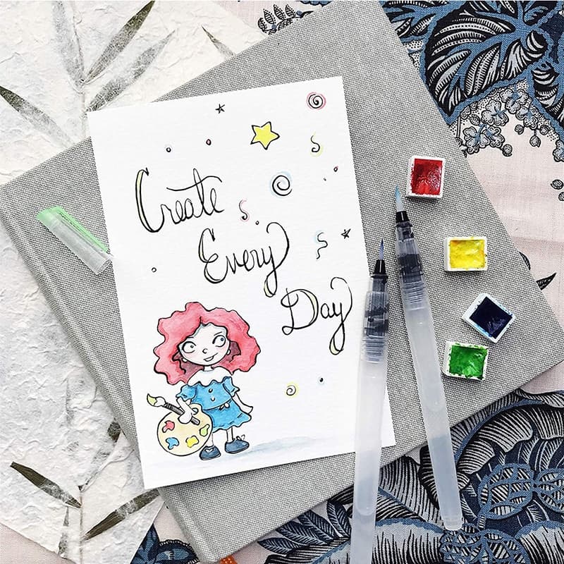 O&D Color แปรงทาสีแบบใช้ซ้ำได้ แปรงทาสีน้ำ แปรงสีน้ำอ่อน ปากกาหมึก การวาดภาพตัวอักษร บทความศิลปะ Watercolor Brush รูปที่ 7