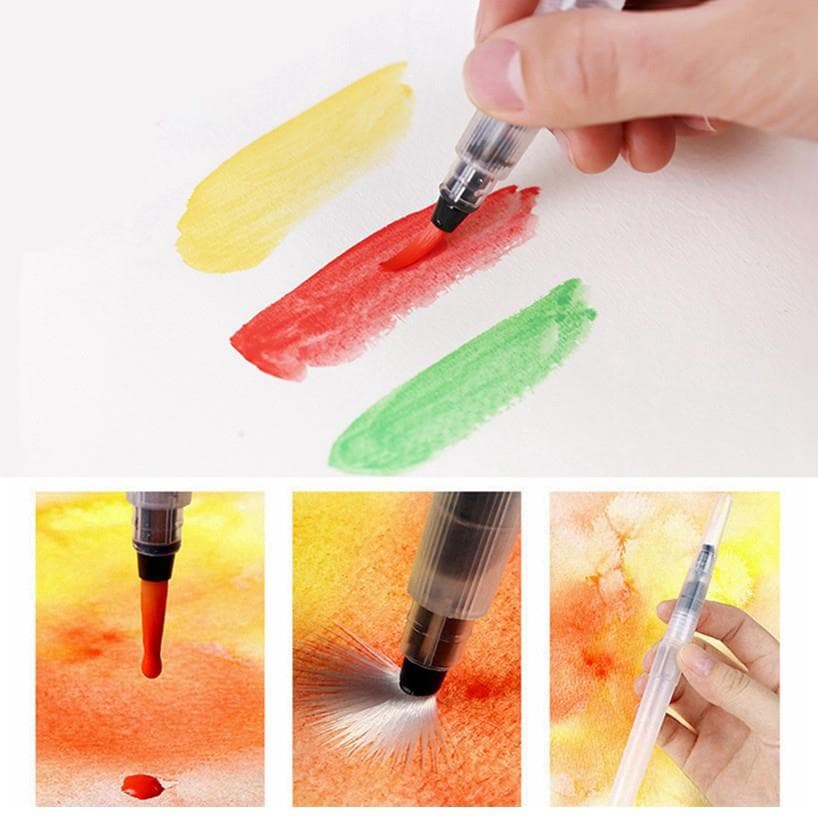 O&D Color แปรงทาสีแบบใช้ซ้ำได้ แปรงทาสีน้ำ แปรงสีน้ำอ่อน ปากกาหมึก การวาดภาพตัวอักษร บทความศิลปะ Watercolor Brush รูปที่ 4