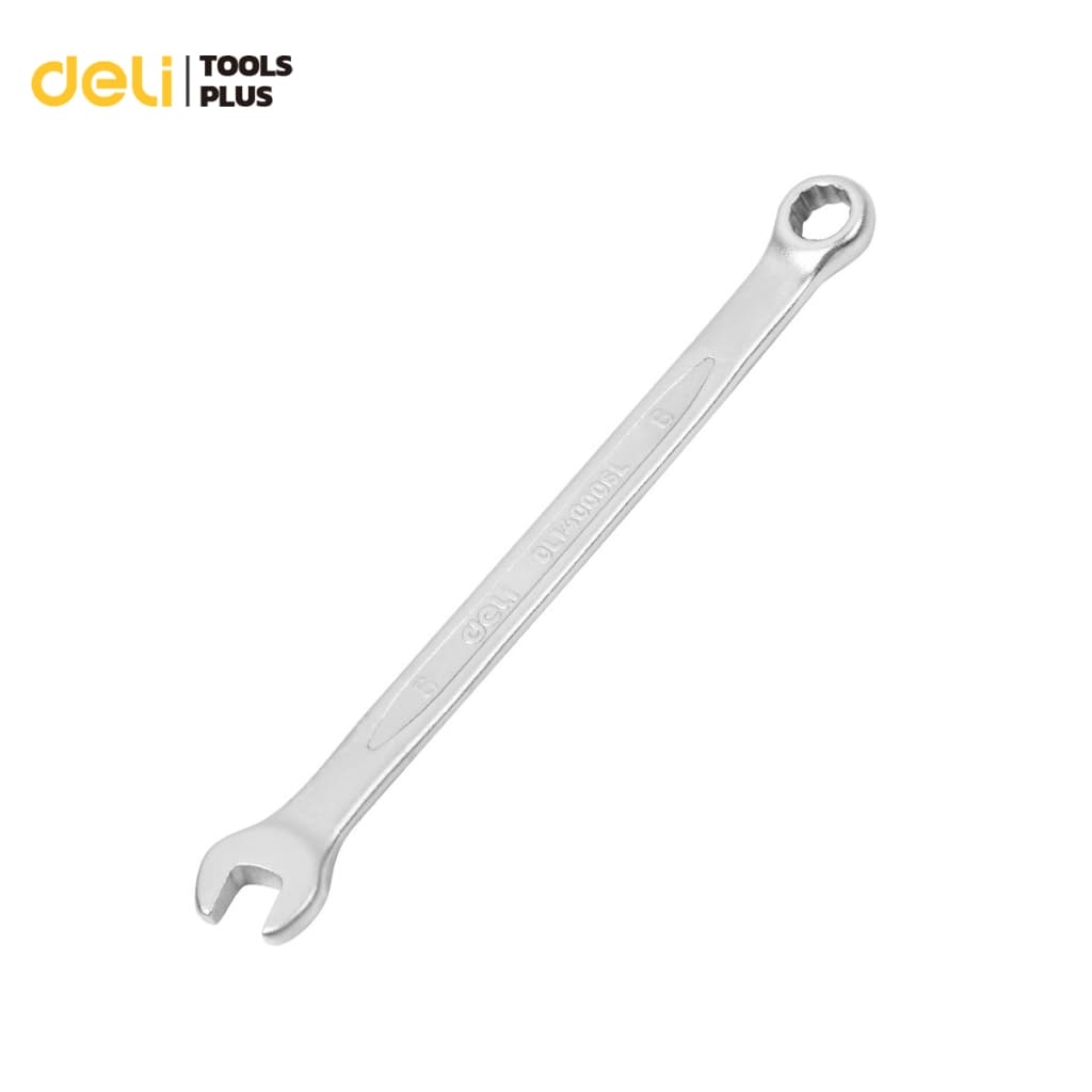 Deli ประแจปากตาย ประแจแหวนข้าง ประแจขนาด 6 - 20mm คันน็อต คลายสกรู อุปกรณ์ช่าง Combination Spanner รูปที่ 5