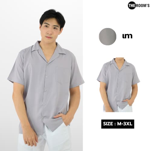 THE ROOM'S - เดอะรูม เสื้อฮาวาย แขนสั้น ไม่ต้องรีด ธีมสีเอิร์ทโทน รูปที่ 5